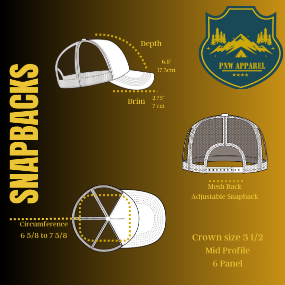 Yosemite Snapback Mesh Trucker Hat w/ National Park Patch: Heather Grey on Black