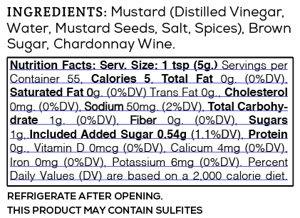 Chardonnay Mustard: 9 oz Case of 12