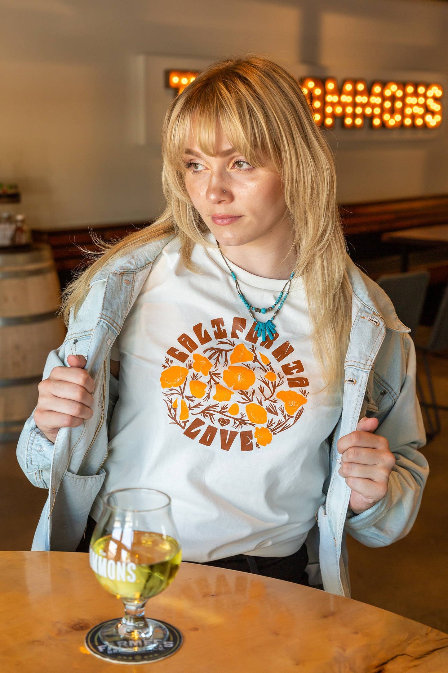 California Poppy Love Routine Tee: Natural / Large