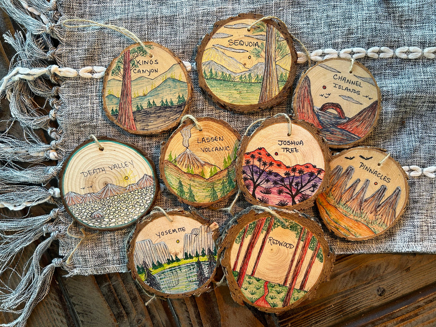 Hand Drawn Yosemite National Park Christmas Ornament Pine