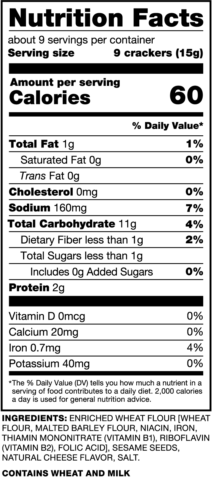 Sesame Crisps- Entertaining Cracker- 12CT