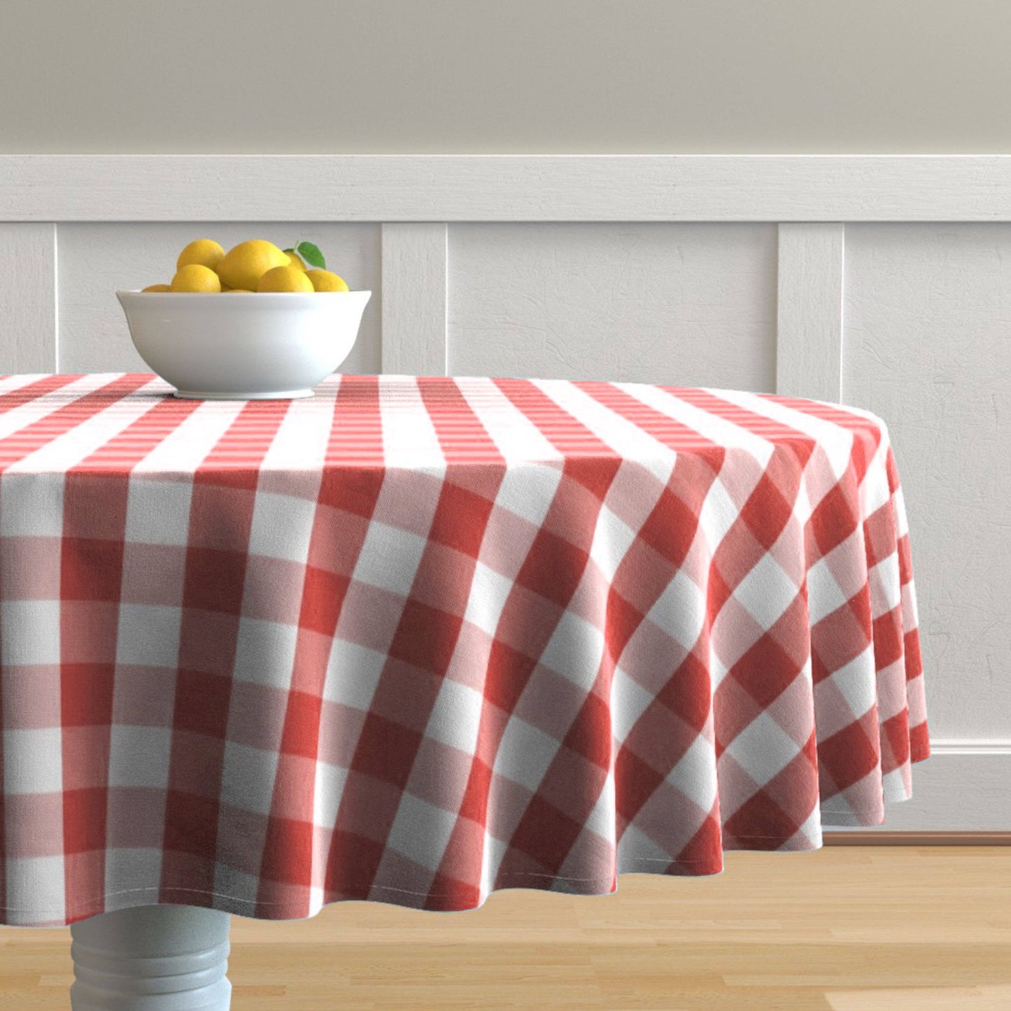 Fabstyles Country Check High-Quality Tablecloth: Blue / 55x55