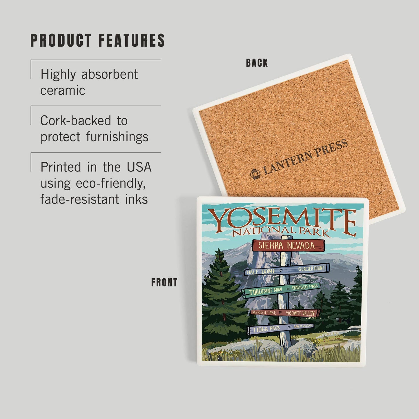 Ceramic Coaster Yosemite National Park, California, Signpost