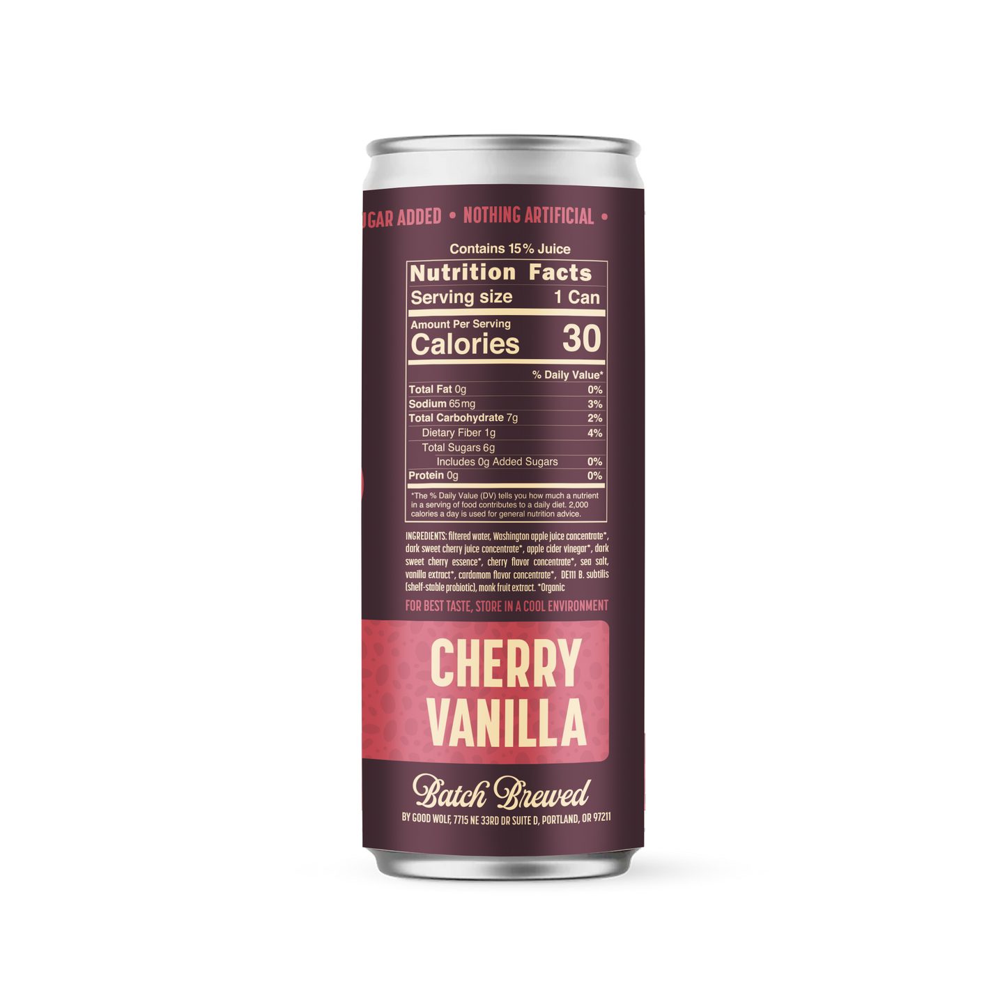 Cherry Vanilla Probiotic Soda (Hand-Crafted)