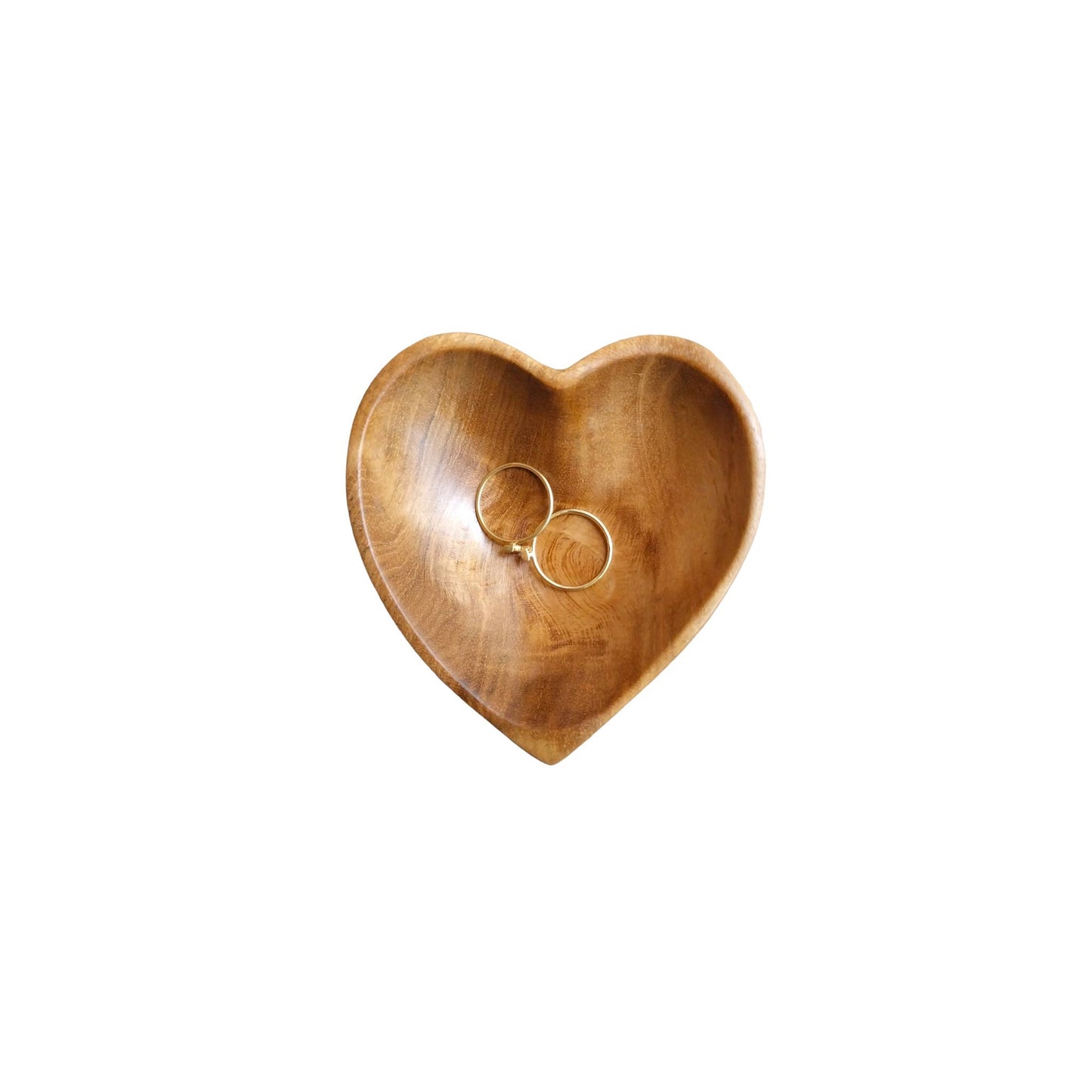 Teak Wood Mini Heart Dish