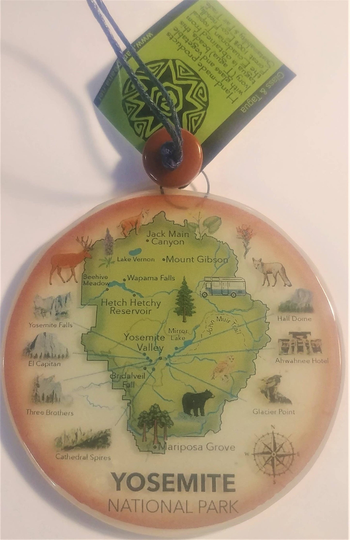 Yosemite Map Ornament