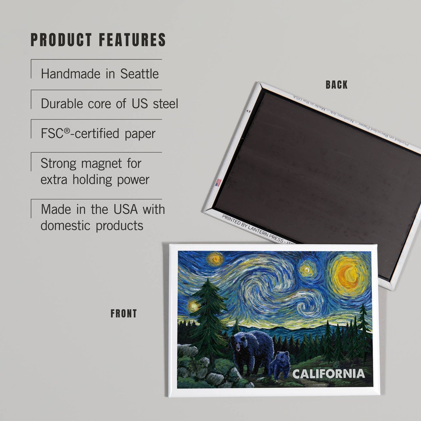 MAGNET California Starry Night Bear & Cub: Magnet