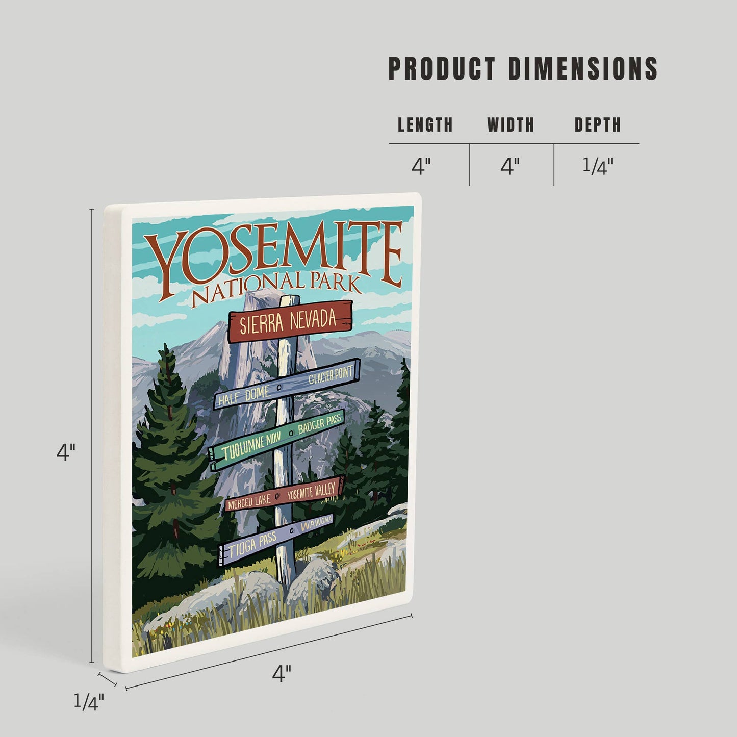 Ceramic Coaster Yosemite National Park, California, Signpost