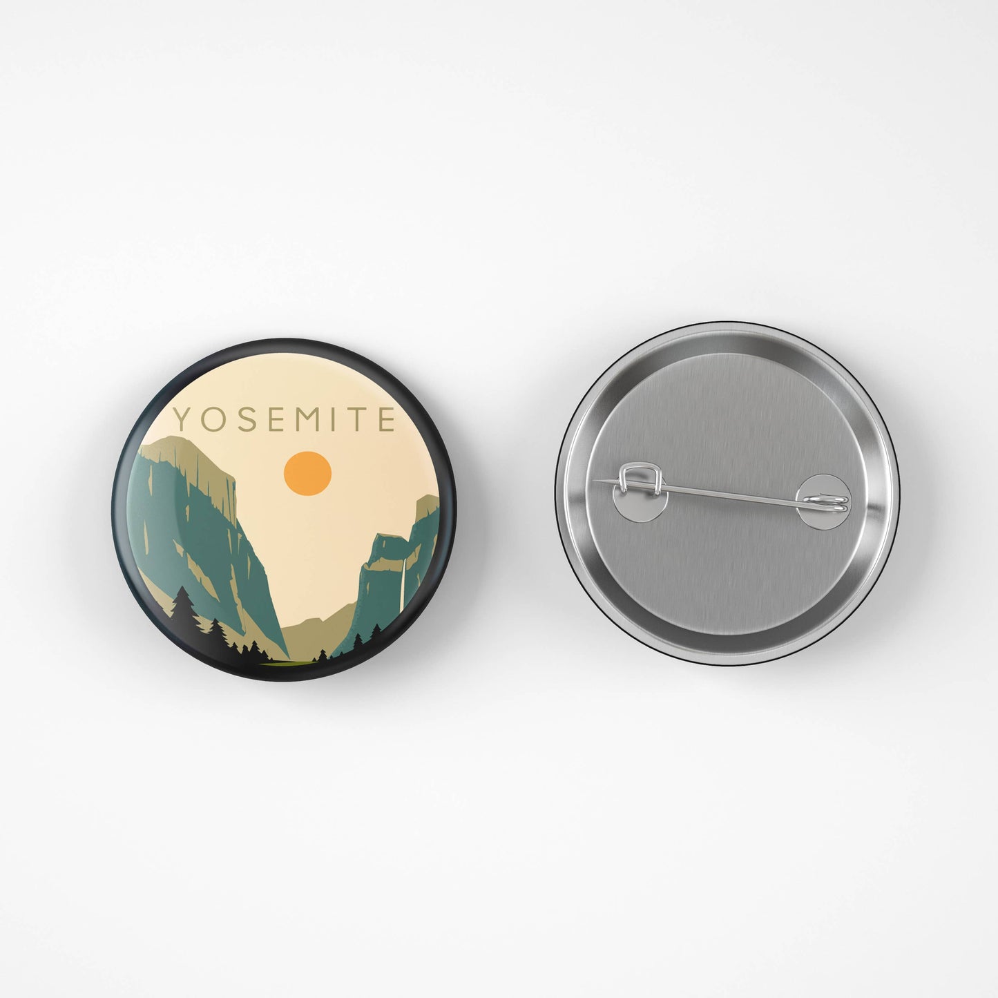 Yosemite National Park Button Pin (Sun): 1.5"