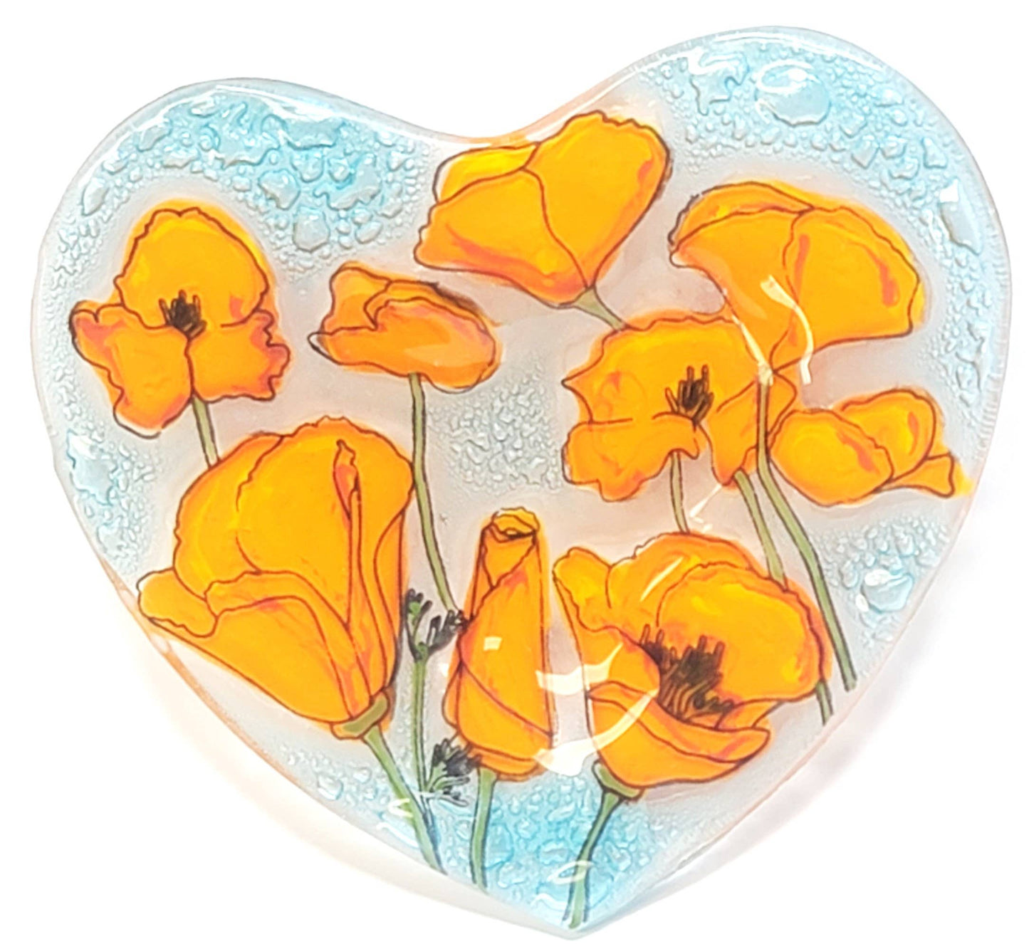 Heart Shape Dish (August) - POPPY Flower of the Month