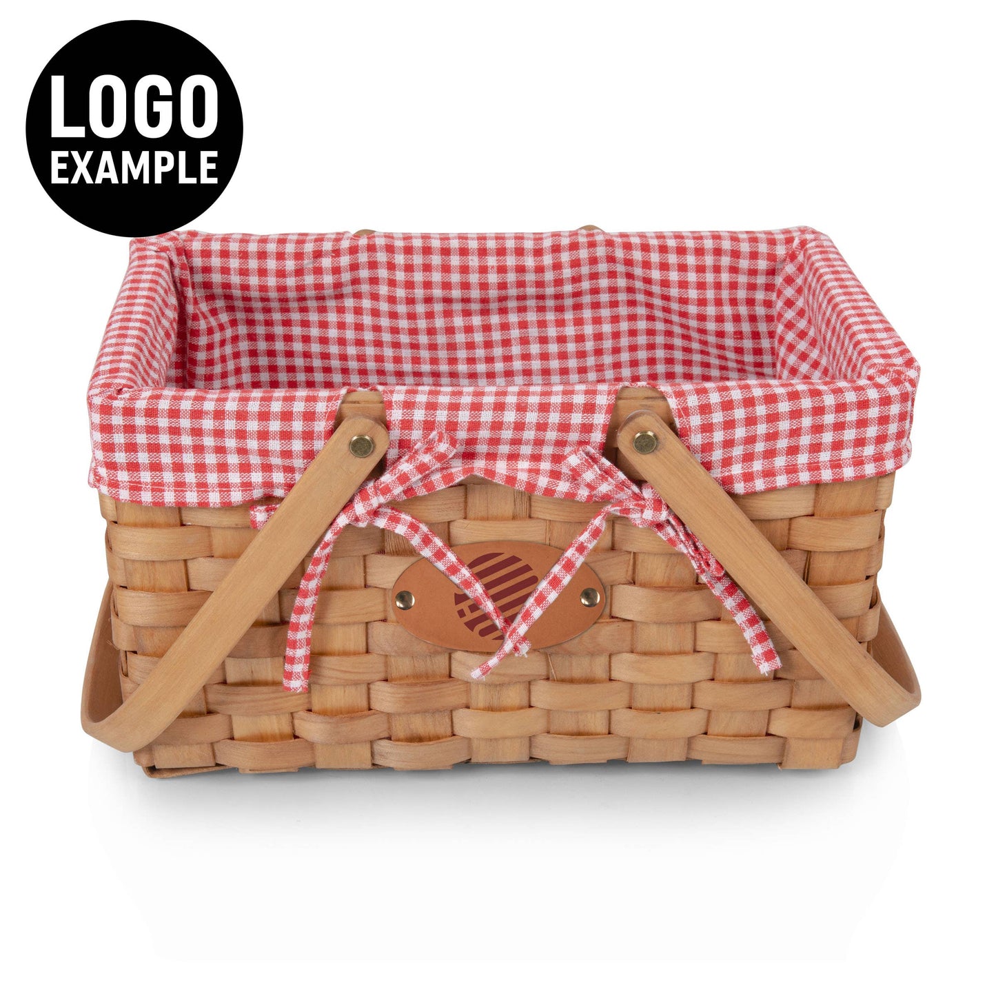 Farmhouse Basket - Red and White Gingham Empty Basket: Red & White Gingham
