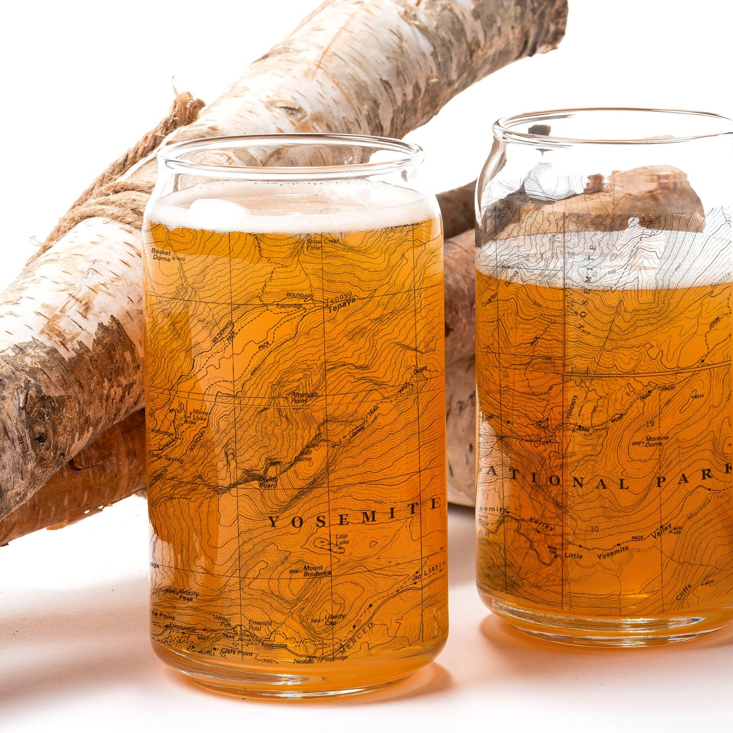 Yosemite National Park Topographic Map Can Shaped Glasses