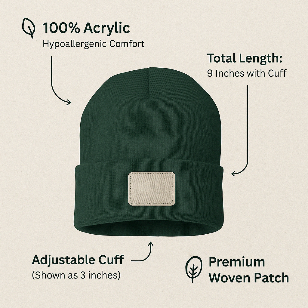 Yosemite National Park Beanie: Forest Green