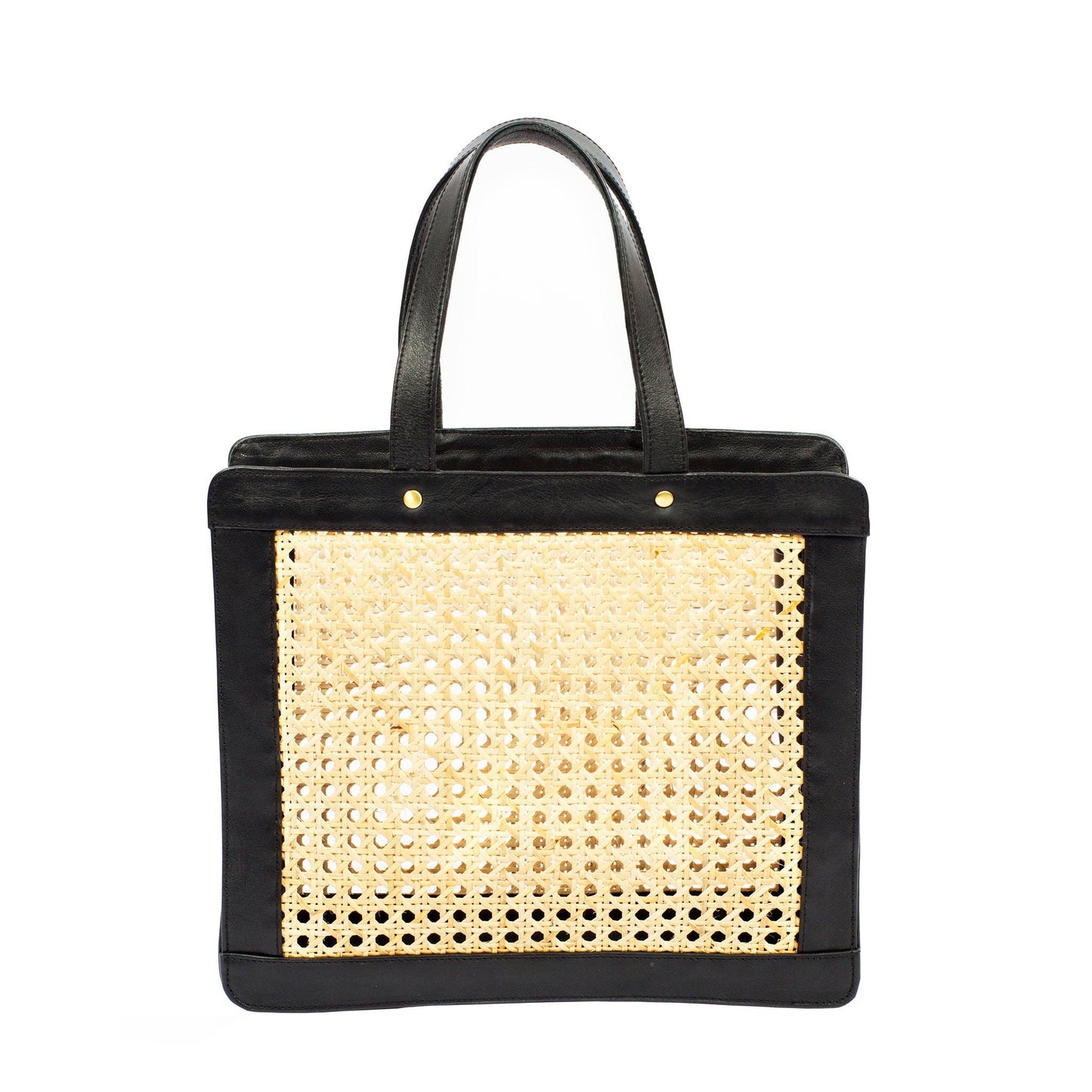 Rattan Leather Tote Bag