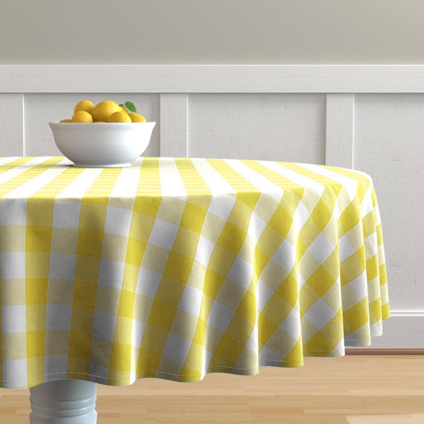 Fabstyles Country Check High-Quality Tablecloth: Blue / 55x55