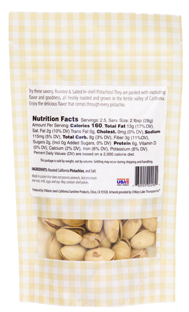 Happy Trails Nuts - Roasted & Salted Pistachios 2.5 oz.