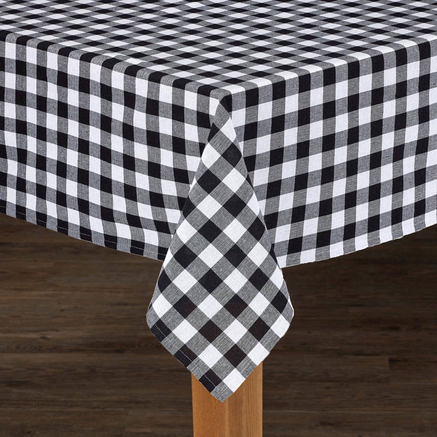 Fabstyles Country Check High-Quality Tablecloth: Blue / 55x55