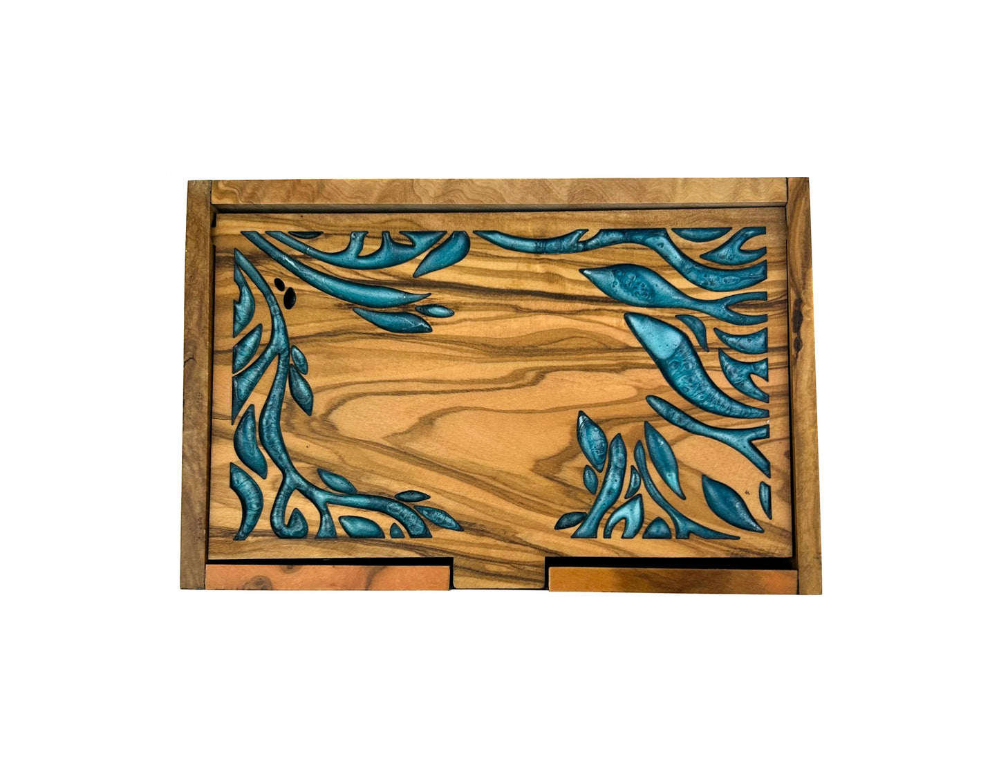Olive Wood and Resin Jewelry Box