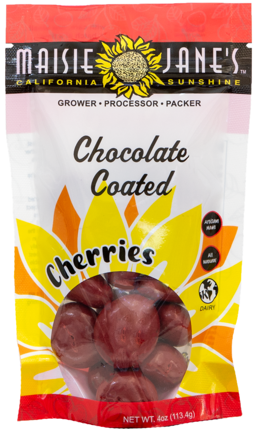 Chocolate Coated Cherries 4 oz. - Reclosable Pouch