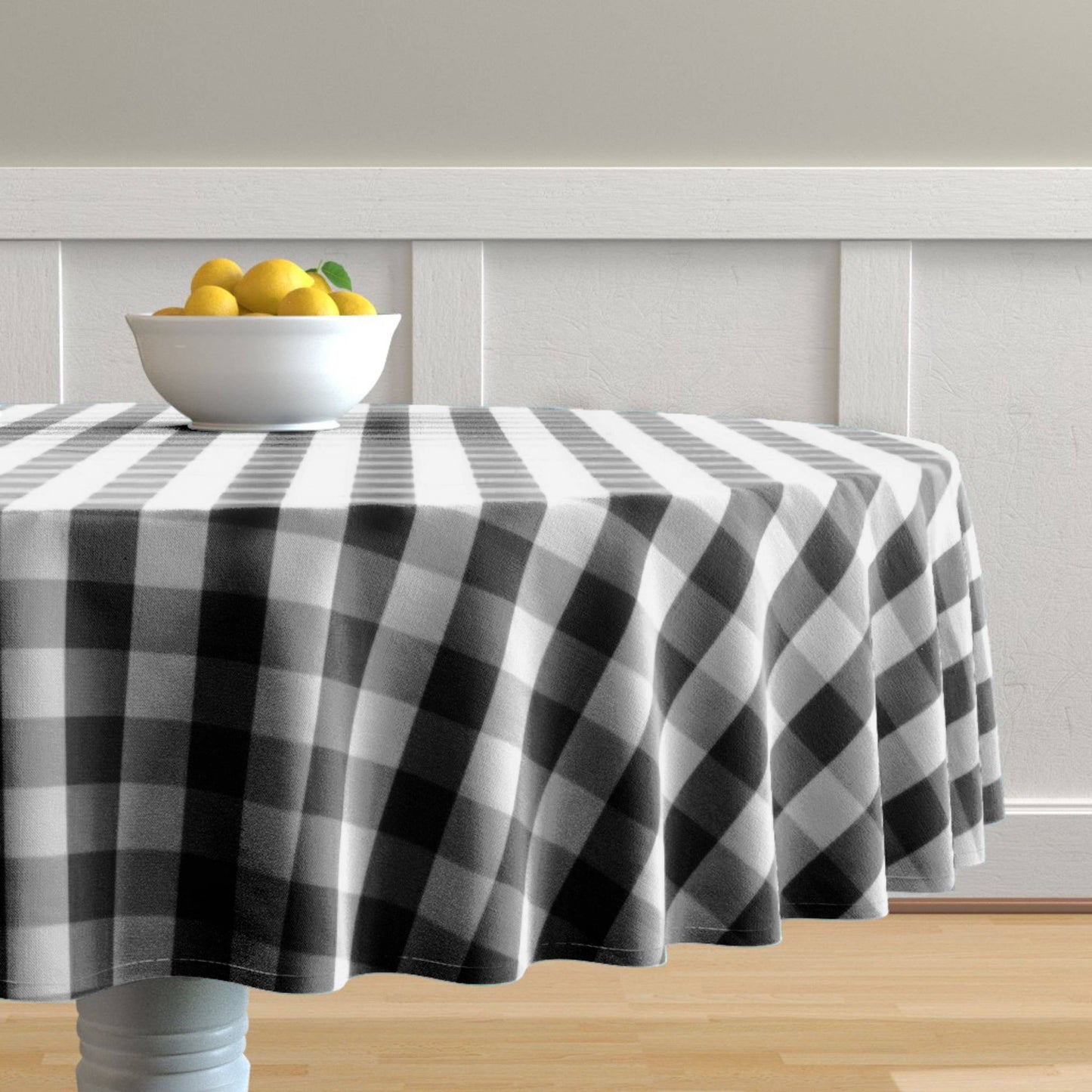 Fabstyles Country Check High-Quality Tablecloth: Blue / 55x55