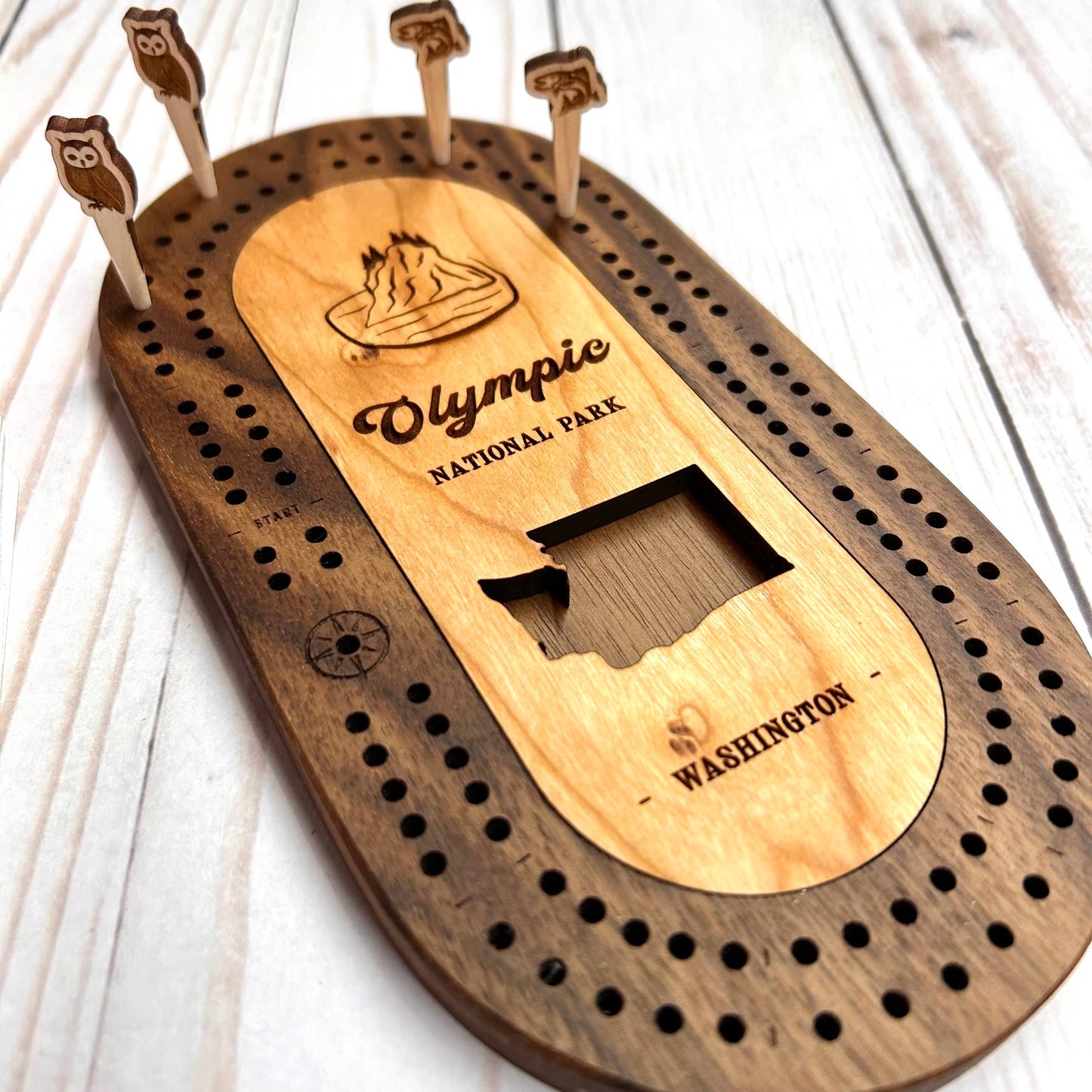 National Parks Travel Cribbage Set with Custom Pegs: Yosemite / Select best pegs for us