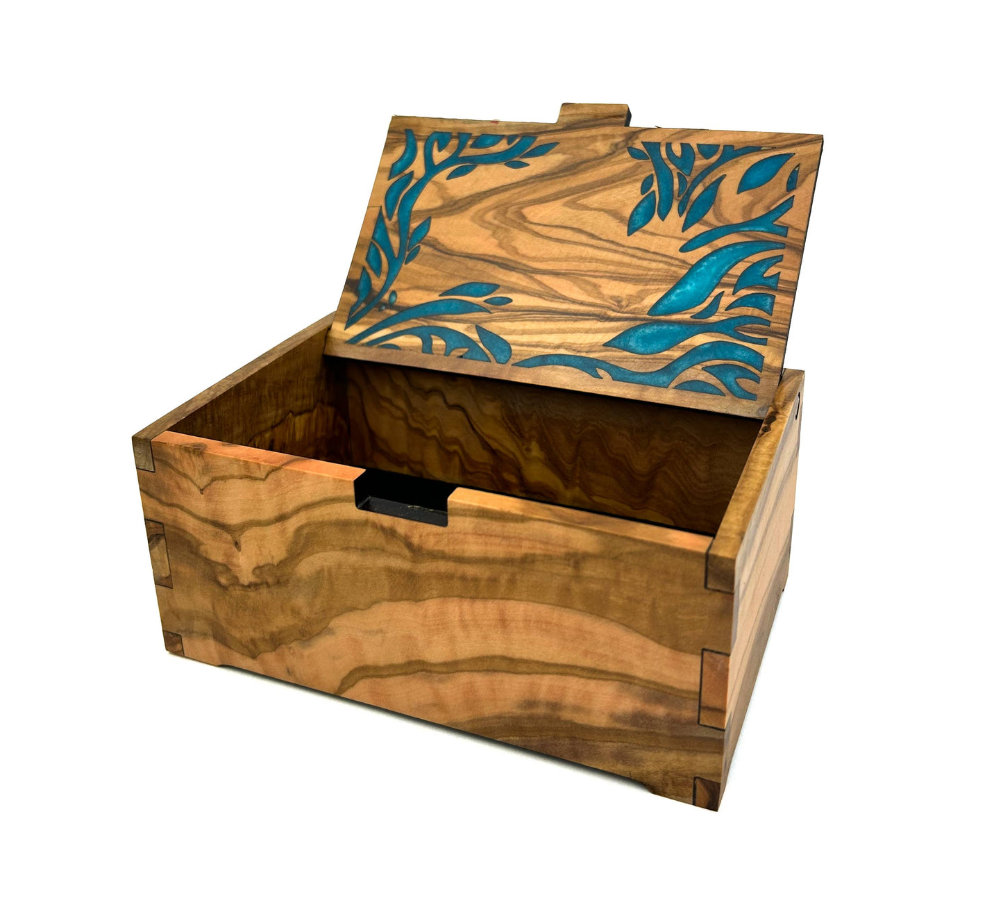 Olive Wood and Resin Jewelry Box