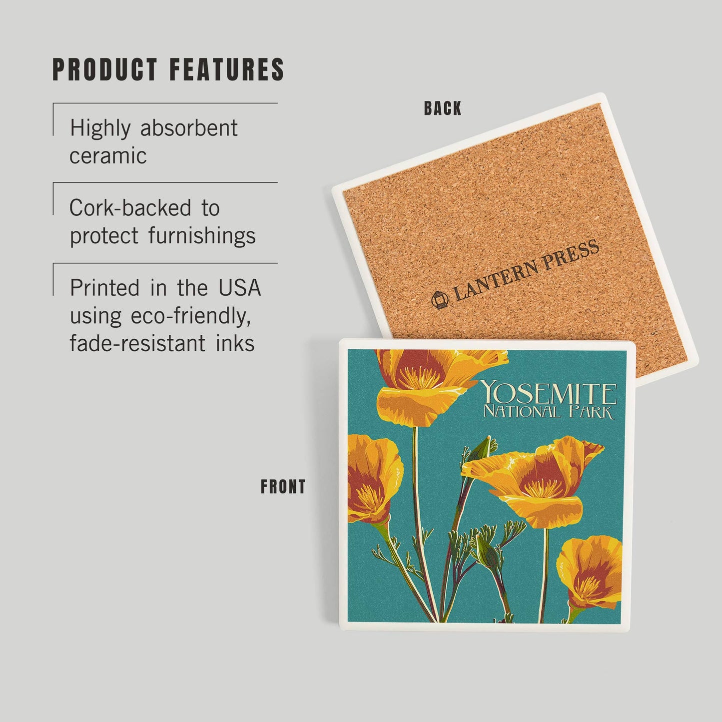 Ceramic Coaster Yosemite National Park, California, Poppy…