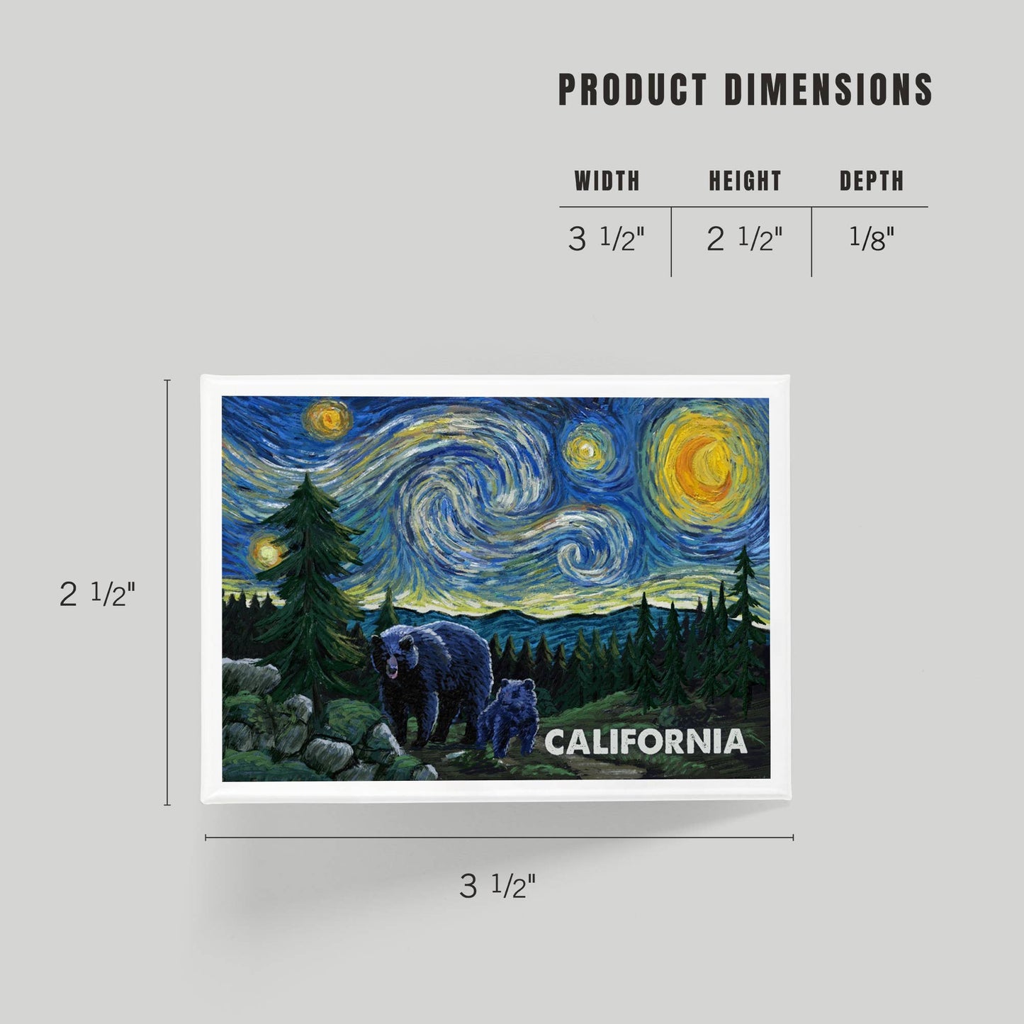 MAGNET California Starry Night Bear & Cub: Magnet