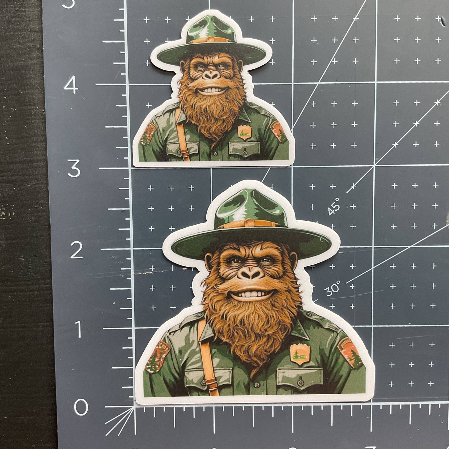 Happy Park Ranger Sasquatch or Bigfoot Vinyl 3" Sticker: No Hang Tag Added / Small 2" Sticker