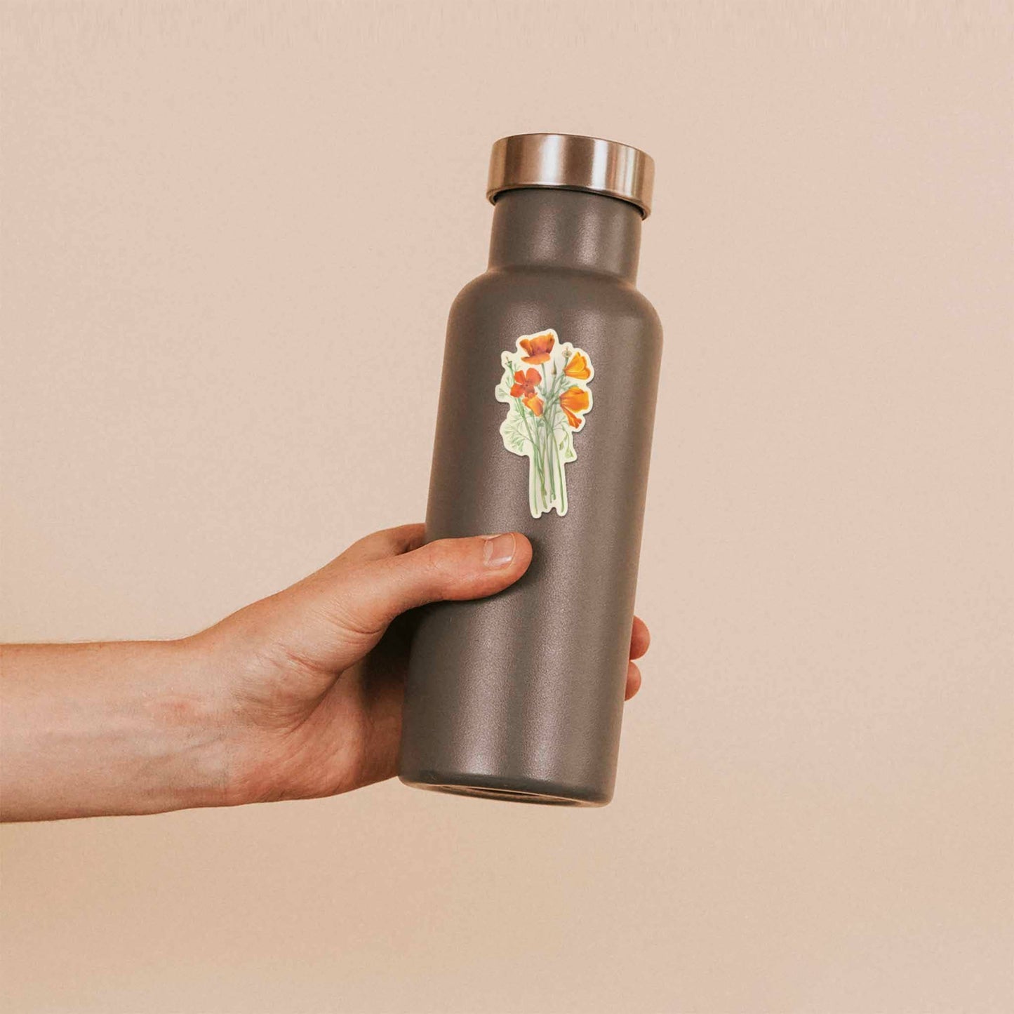 Mini California Poppy Sticker - Cute Nature Decal for Spring
