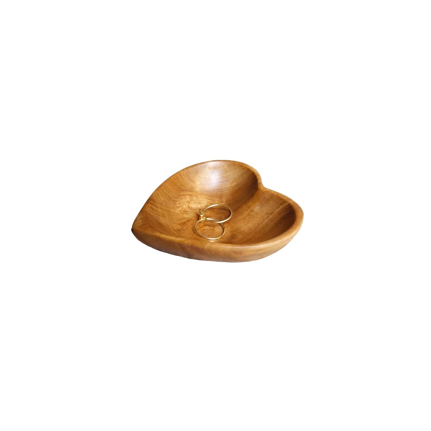 Teak Wood Mini Heart Dish