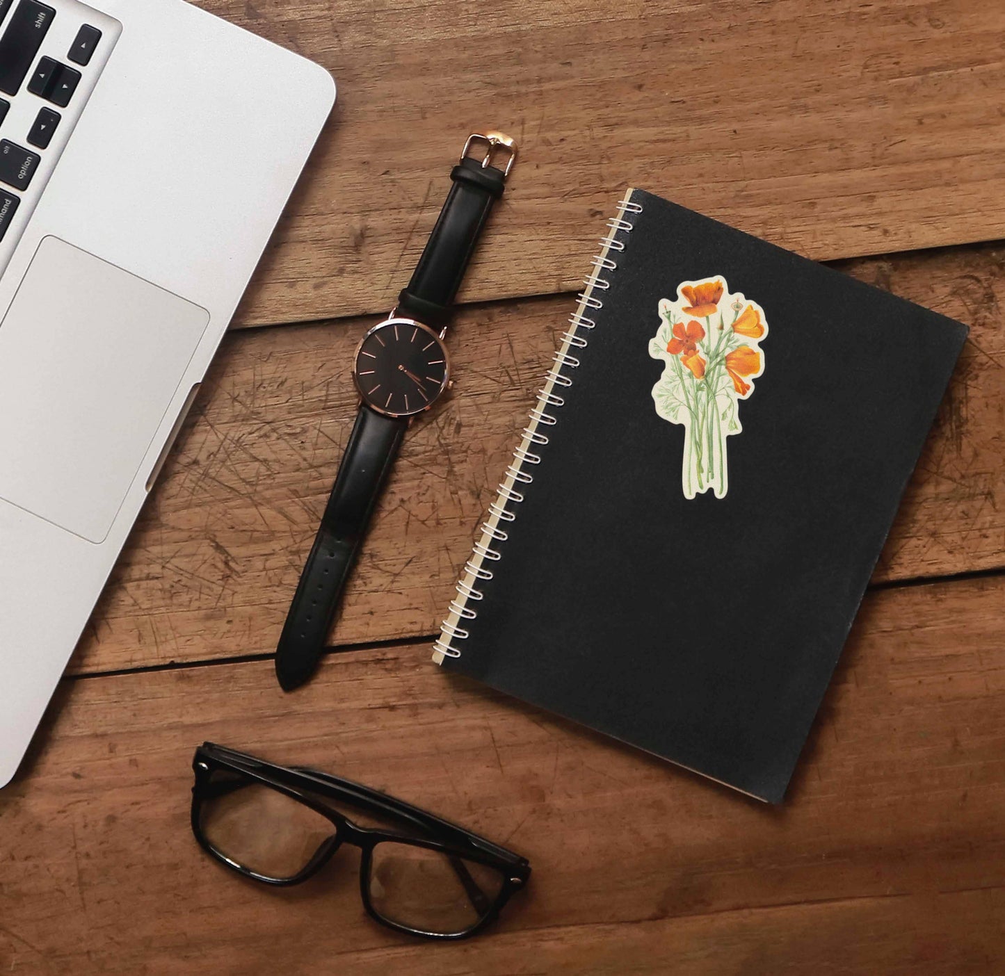 Mini California Poppy Sticker - Cute Nature Decal for Spring