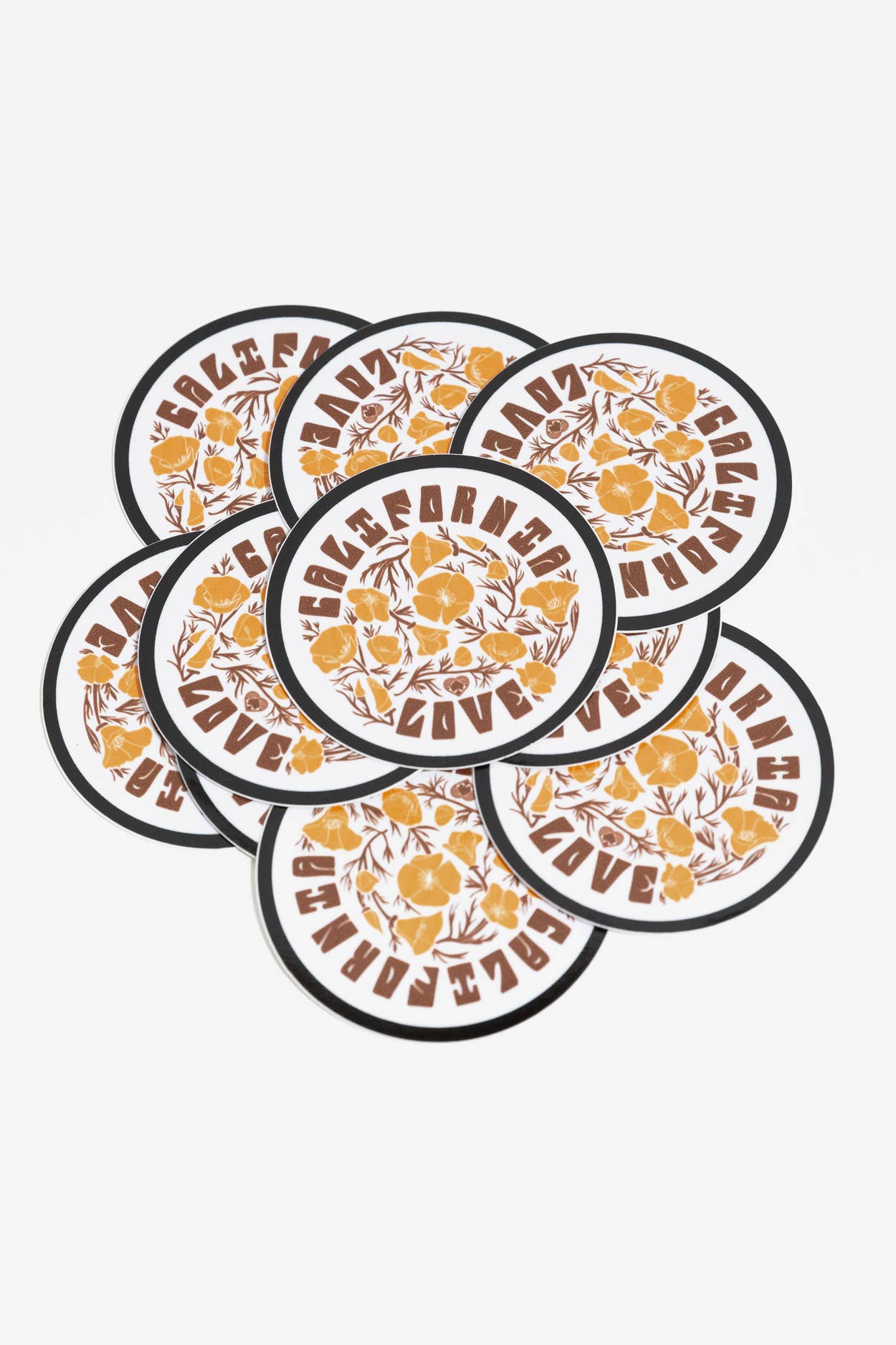 California Poppy Love Sticker