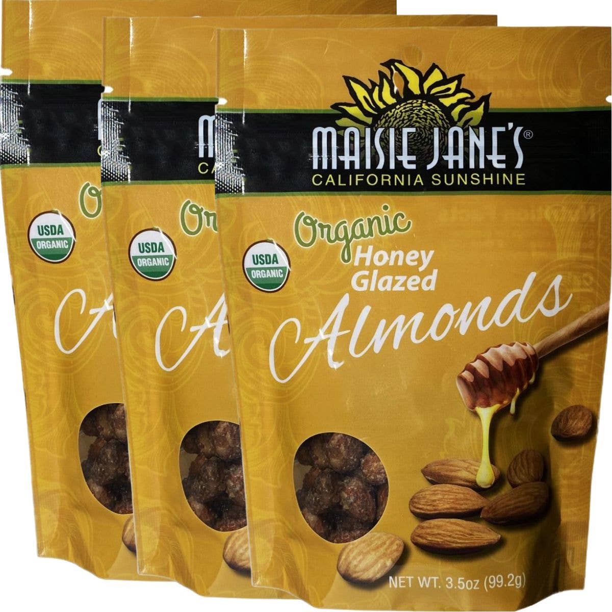 Honey Glazed Almonds made w/ Organic Almonds 3.5 oz