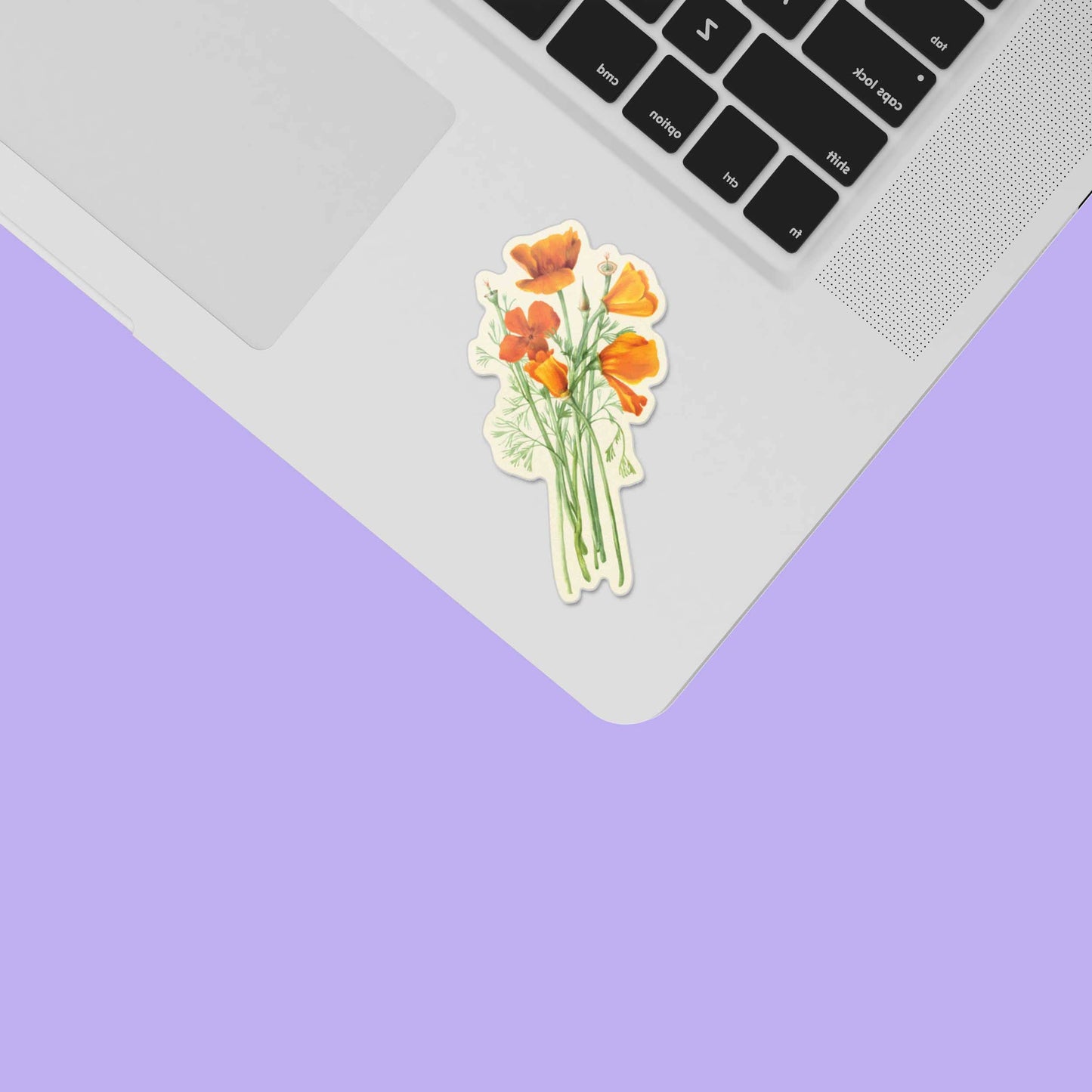 Mini California Poppy Sticker - Cute Nature Decal for Spring