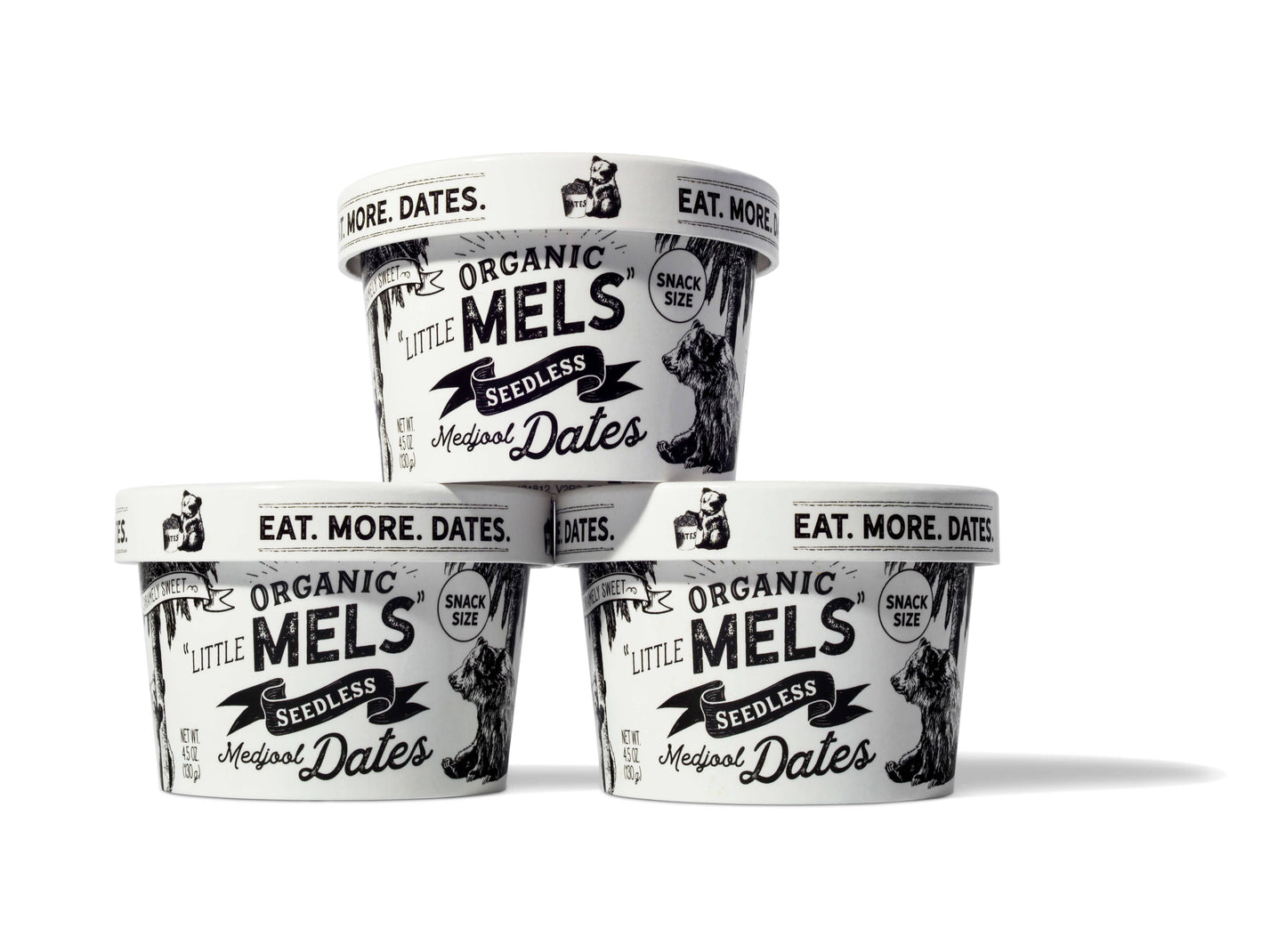 Little Mels Seedless ORGANIC Medjool Dates, 4.5 oz Cup