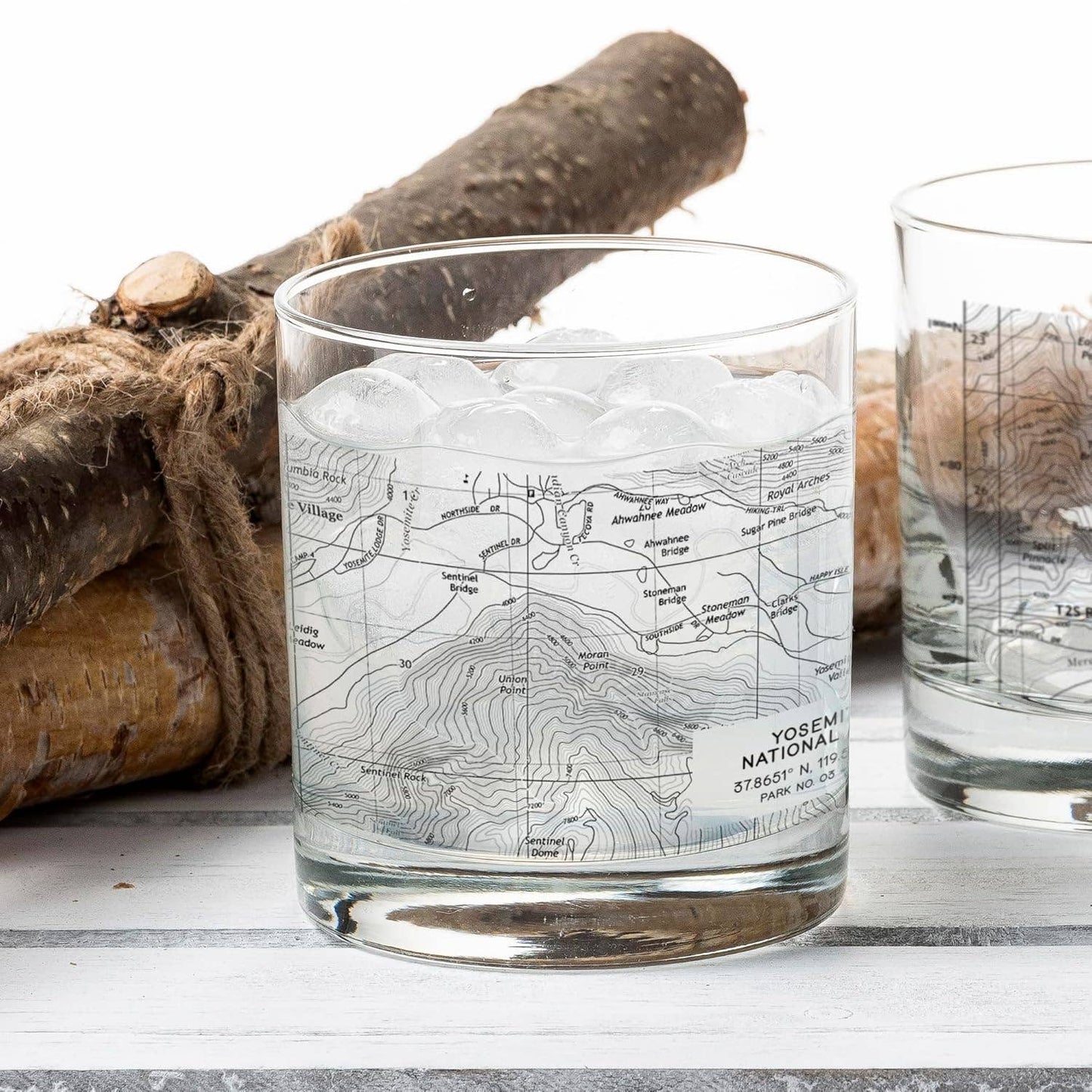 Yosemite National Park Topographic Whiskey Glasses