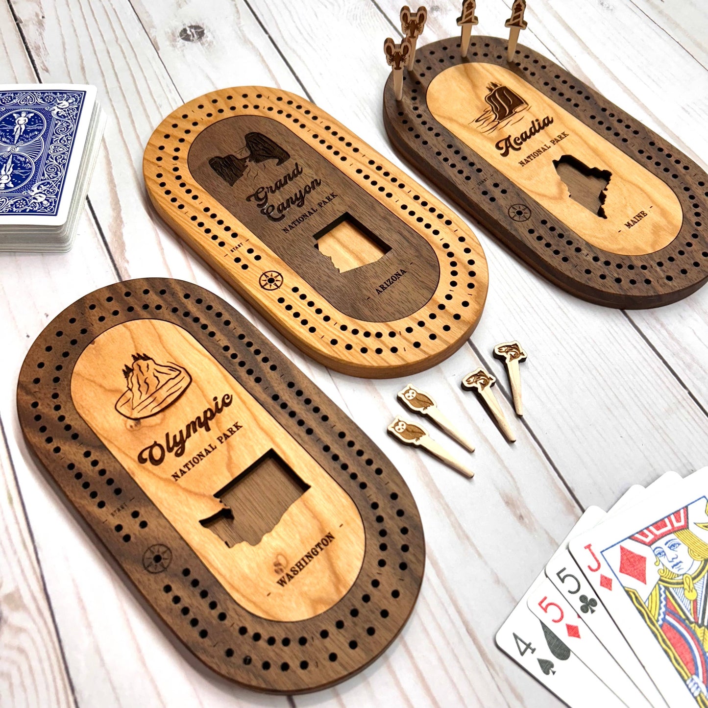 National Parks Travel Cribbage Set with Custom Pegs: Yosemite / Select best pegs for us