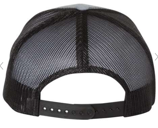Yosemite Snapback Mesh Trucker Hat w/ National Park Patch: Navy Blue on White Mesh