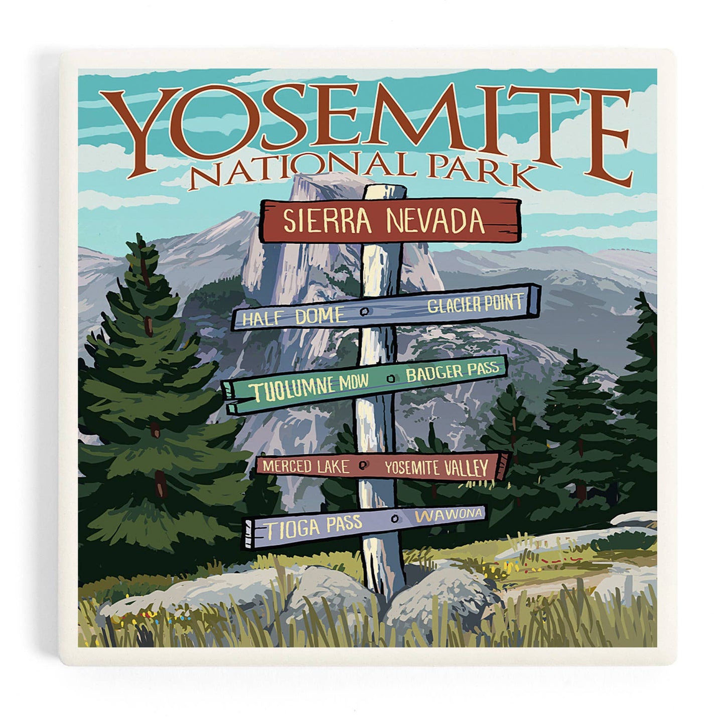Ceramic Coaster Yosemite National Park, California, Signpost