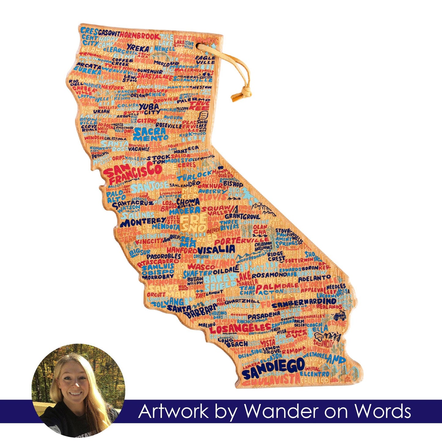 California Cutting Board with Artwork by Wander on Words™