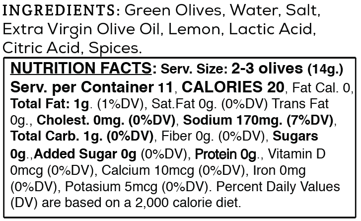 Citrus Herb Olives: Case of 12