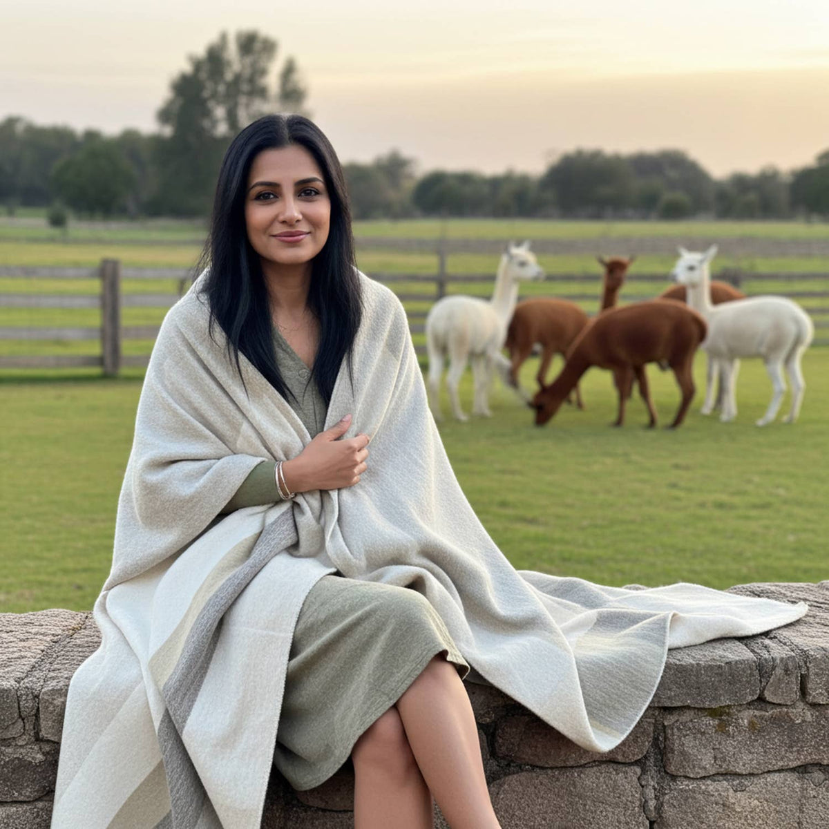 Alpaca Throw Blanket - Salt Flat: Throw (45x70)