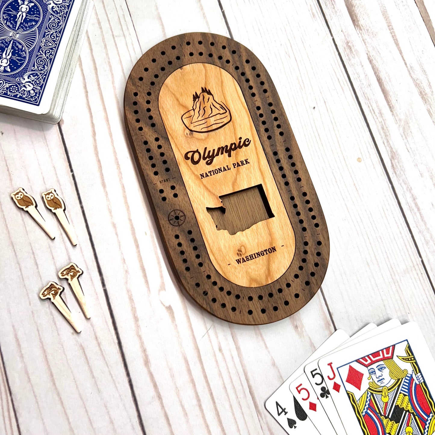 National Parks Travel Cribbage Set with Custom Pegs: Yosemite / Select best pegs for us