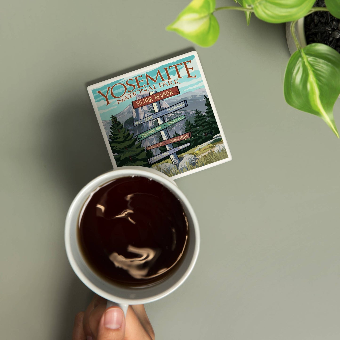 Ceramic Coaster Yosemite National Park, California, Signpost