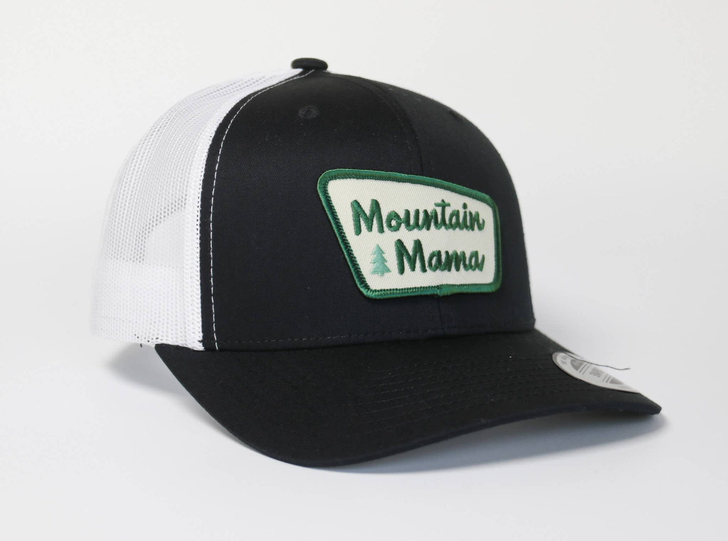 Mountain Mama Hat: Black / White