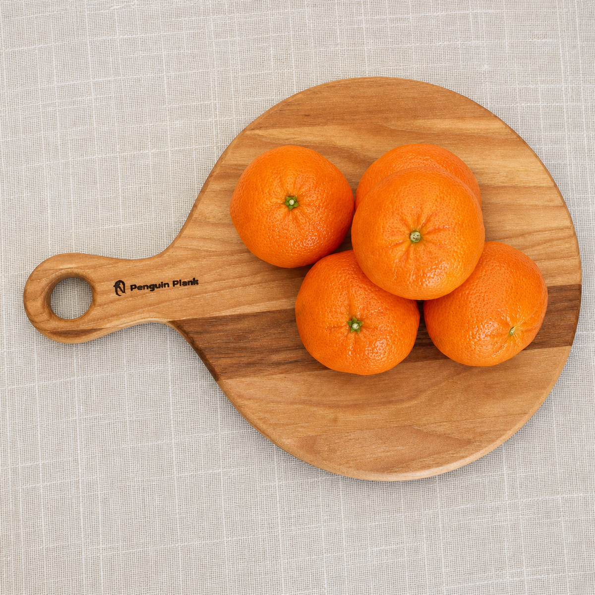 Personal Hardwood Cheese Board with Handle – 11" × 8": Hickory
