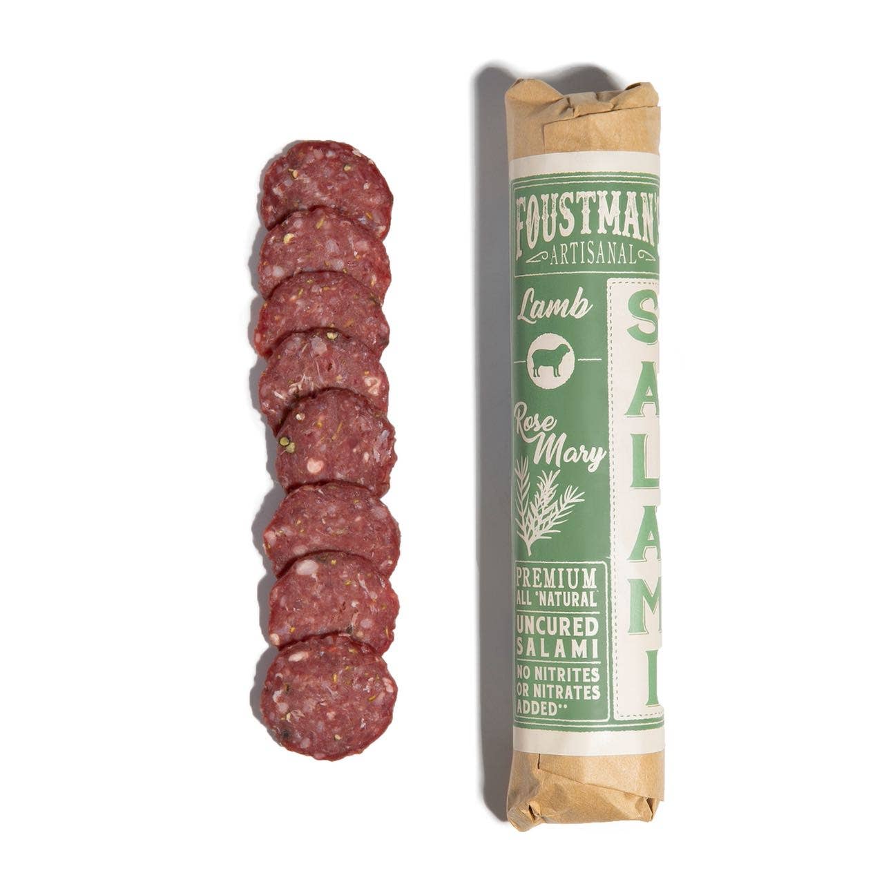 LAMB ROSEMARY | FOUSTMAN'S ALL-NATURAL UNCURED SALAMI - 8oz