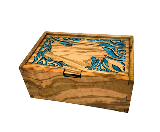 Olive Wood and Resin Jewelry Box