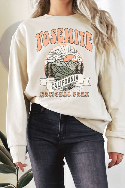 YOSEMITE NATIONAL PARK GRAPHIX TERRY SWEATSHIRTS: OAT